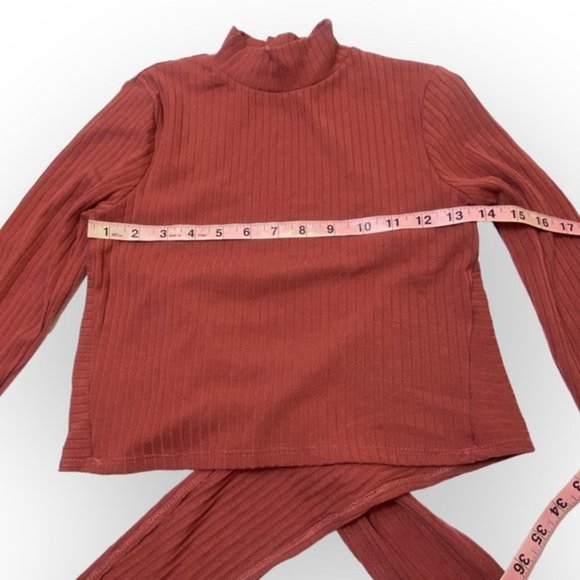 Forever 21 Mauve Ribbed Long Sleeve Crop Top- size small - Picture 3 of 6